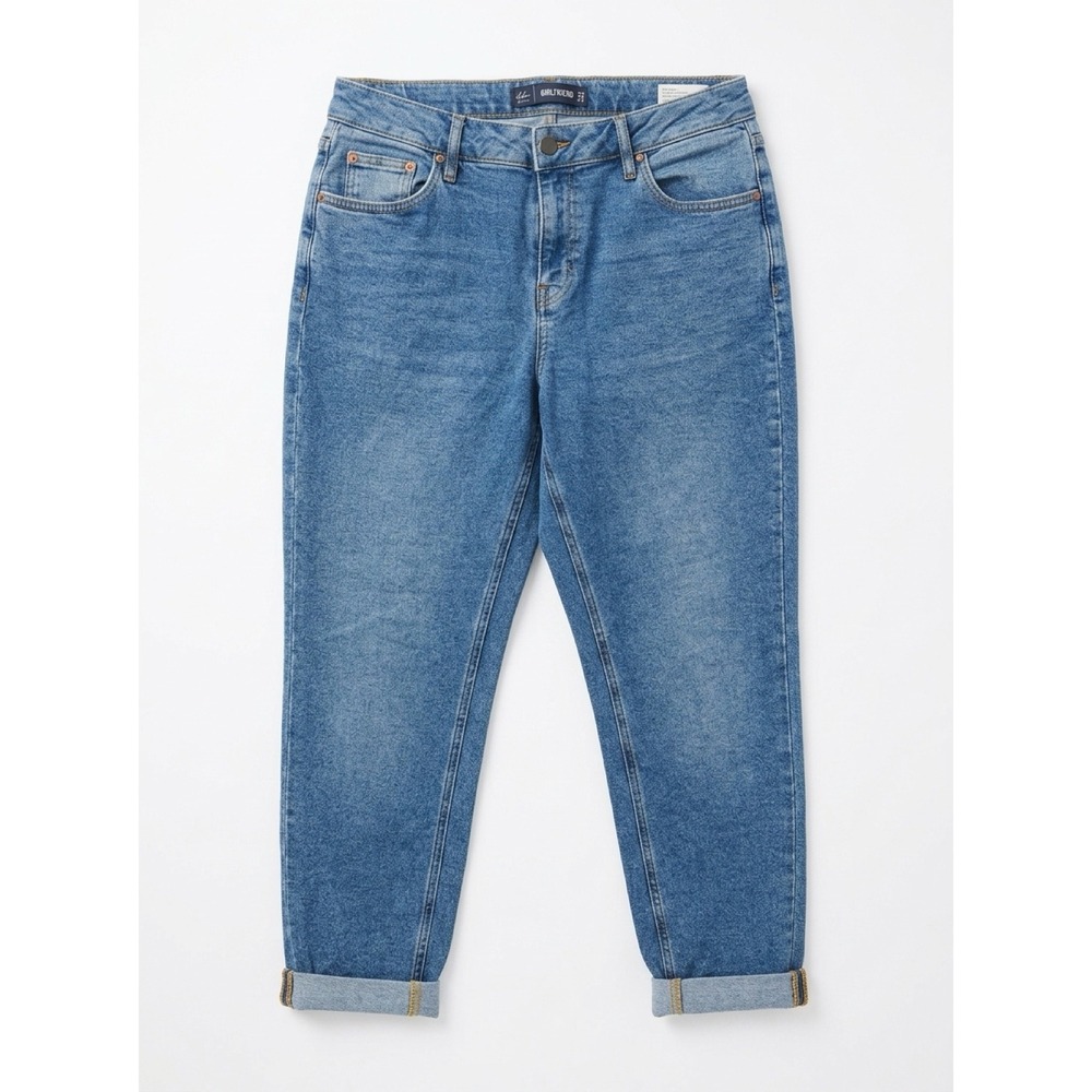 Boden Girlfriend Jeans Womens 10R Medium Wash Denim Tapered Leg Blue